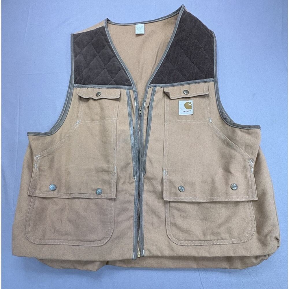 Carhartt VU036 Men's XL Bird Hunting Shooting Zip Up Canvas Duck Vest